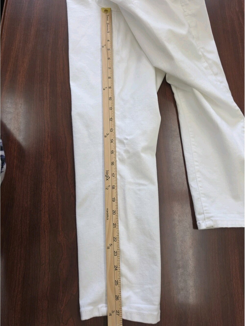 Democracy Absolution White Pants SZ 10 Straight Leg Stretch Tummy Control Casual - Picture 8 of 8
